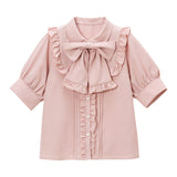 【メール便】スクエアフリルボウタイリボンブラウス