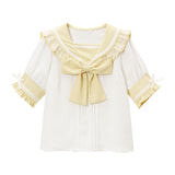 レースフリルリボンセーラーブラウス