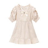 ジャガードパワショルビジューワンピース