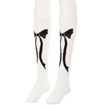 【メール便】モノトーンリボンハイソックス