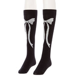 【メール便】モノトーンリボンハイソックス