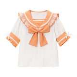 レースフリルリボンセーラーブラウス