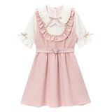 お茶会フリルリボンワンピース