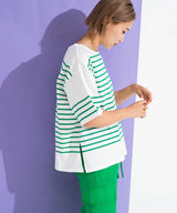 パネルボーダーハーフスリーブTシャツ