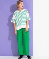 パネルボーダーハーフスリーブTシャツ