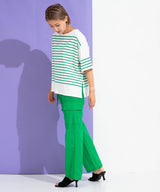 パネルボーダーハーフスリーブTシャツ