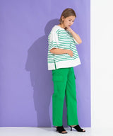 パネルボーダーハーフスリーブTシャツ