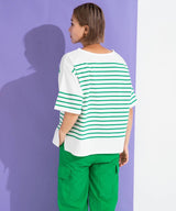 パネルボーダーハーフスリーブTシャツ