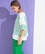 パネルボーダーハーフスリーブTシャツ