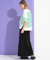 パネルボーダーハーフスリーブTシャツ