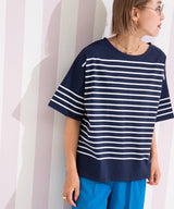 パネルボーダーハーフスリーブTシャツ