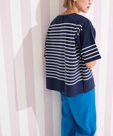 パネルボーダーハーフスリーブTシャツ