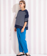 パネルボーダーハーフスリーブTシャツ