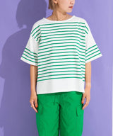 パネルボーダーハーフスリーブTシャツ