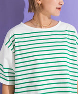 パネルボーダーハーフスリーブTシャツ