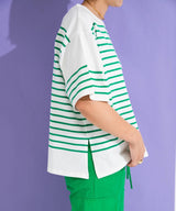 パネルボーダーハーフスリーブTシャツ