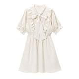 ボウタイシンプルフリルワンピース