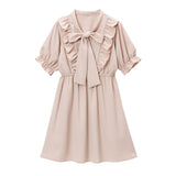 ボウタイシンプルフリルワンピース