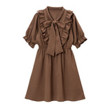 ボウタイシンプルフリルワンピース