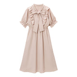ボウタイシンプルフリルワンピース