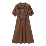 ボウタイシンプルフリルワンピース