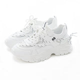 5cmスタイルアップダブルシューレースダッドスニーカー