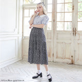 【メール便】ローズ刺繍丸襟ブラウス