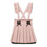 サス付フリルレースアッププリーツスカート