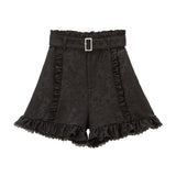 パールバックルジャガードショートパンツ