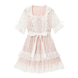 お姫様お姫様フリルレースワンピース