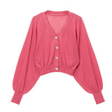 【ニット】ハートボタンシアーカーディガン