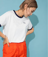 ロゴ刺繍リンガーTシャツ