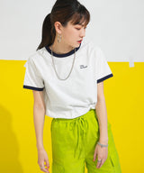 ロゴ刺繍リンガーTシャツ
