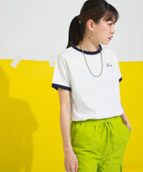 ロゴ刺繍リンガーTシャツ