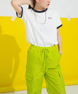ロゴ刺繍リンガーTシャツ