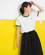 ロゴ刺繍リンガーTシャツ