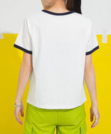 ロゴ刺繍リンガーTシャツ