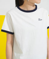 ロゴ刺繍リンガーTシャツ