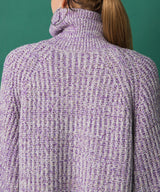 トリコロールヤーンハイネックニット