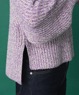 トリコロールヤーンハイネックニット