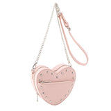 スタッズハートジップショルダーバッグ