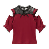 【メール便】肩あきビスチェリブトップス