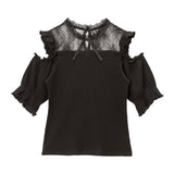 【メール便】肩あきビスチェリブトップス