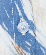 バックオープンバンドカラーデザインシャツ