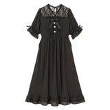 レースヨーク切替ビジューワンピース