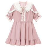 コットンレースフリルワンピース