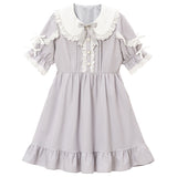 コットンレースフリルワンピース