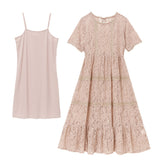 レースティアードガーリーワンピース ペチコート付き