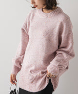 カラーネップニットプルオーバー