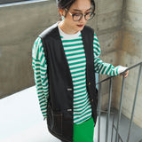 フェイクレザーミドル丈ベスト